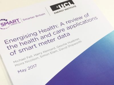 UCL-Energy report highlights potential for smart meter data to support healthcare
